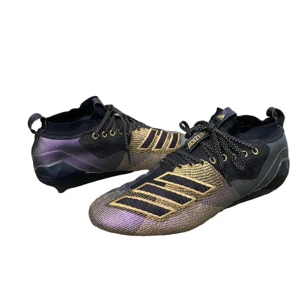 Adidas Adizero 8.0 Black Gold Metallic Football Cleats Men’s size 13